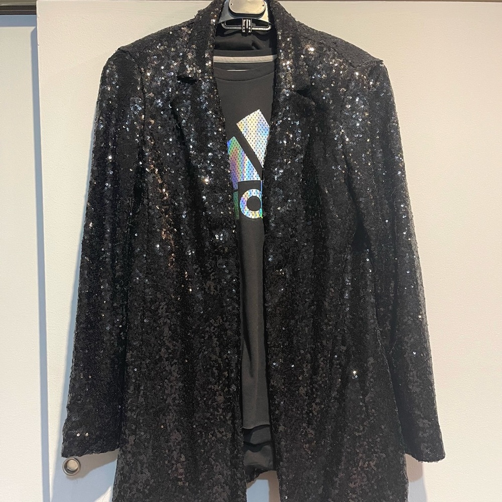 Express black sequin blazer